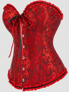 Women's Plus Size Court Style Corset Top, Waist-Cinching Body-Shaping Bustier, Sexy Jacquard Vintage Corset Top, Suitable For Wedding, Party, Halloween Costume, Role Play - Multicolor - View 33
