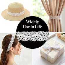 5/10 Yards White Elastic Lace Trim, 2.6cm Floral Elastic Lace Ribbon, Suitable For Clothing Sewing, Wedding Dress, Handmade Decoration And Handmade Accessories - TX366 - View 3