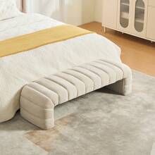 Chaise Lounge Beige Made Of Chenille For Living Room Relaxation - 米色 - 查看 6
