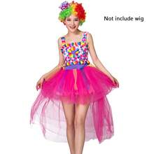 Adult Women Clown Costume Party Cosplay Outfit Halloween Polka Dot Dress Anime Stage Performance Without Wig - Multicolor - View 3
