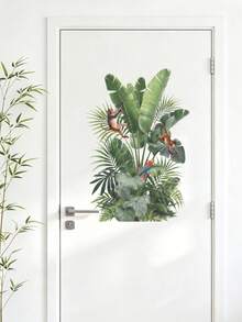 Cartoon Animal Green Plant Monkey Wall Sticker Decal For Bedroom Living Room Kids Room Home Decor Self-Adhesive Wall Sticker - Multicolor - View 4
