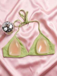 1/2 Pairs Of Triangular Silicone Invisible Lifting Bra Pads, With Anti-Slip Self-Adhesive Upper Support Lining And Seamless Seamless Design. Perfect For Wearing With Summer Dresses, Swimsuits And Beach Vacations. - Multicolor - View 1