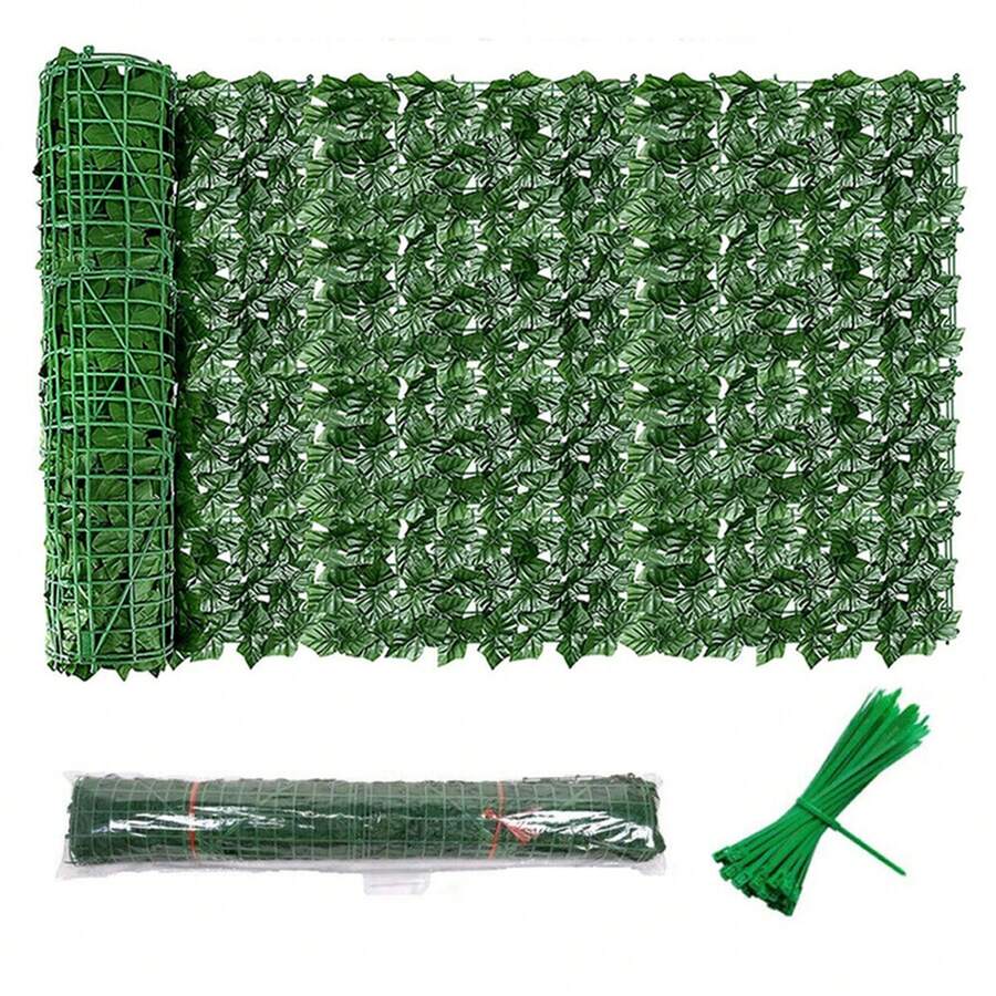 1m*3m Privacy Hedge Wind Screen, Artificial Ivy Leaves Balcony Leaf Fence - 3Mx1M - View 1