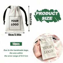 10pcs/25pcs Customized Pattern Drawstring Gift Bags - Gifts For Her/Him - Elegant Drawstring Closure - Personalized Pattern/Logo/Text Jewelry Bags - 6.3 X 3.94 Inch Medium Size, Perfect For Wedding Favors, Anniversaries - Multicolor - View 11