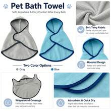 Pet Absorbent Towel Bathrobe With Hood For Small And Medium Dogs, Shiba Inu, Corgi, Soft Cat Clothes, Pet Supplies - Multicolor - View 8