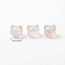 10pcs Manik-Manik Kepala Kucing 16mm Aksesoris Dekoratif Bahan Kerajinan Tangan DIY Rantai Pena Ponsel Manik-Manik Warna Acak Hadiah Liburan Pesta Kostum - MultiWarna - View 3