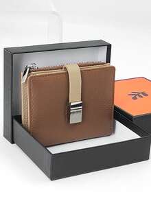 Women's Genuine Leather Short Wallet, Fashionable Snap Closure, Magnetic Opening, Multi-Function Anti-Theft RFID Blocking, Bi-Fold ID Card Holder, Zipper Coin Purse, Exquisite Gift Box Packaging, Perfect Gift - Multicolor - View 13