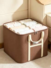 1 Extra Large Capacity Waterproof And Moisture-Proof Fabric Bedding And Clothing Storage Bag, Large Capacity Storage Bag, Dustproof Moving Packing Bag, Suitable For Home Storage Wardrobe Closet Organizer Storage Box, Wardrobe Organization And Storage - Brown - View 5