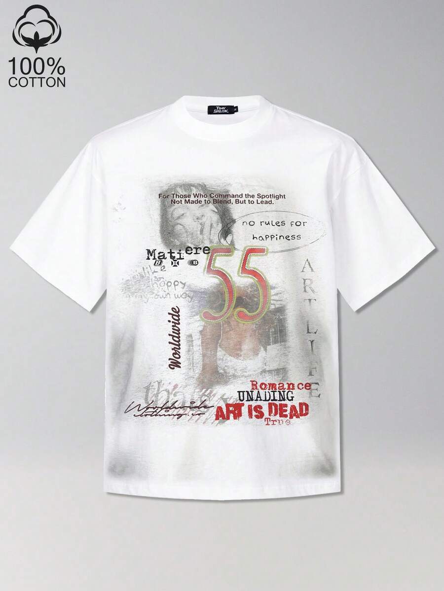 Tiny Spark Streetwear White Tee Shirt Vintage Graffiti Aesthetic Graphic Retro Grunge Style - White - View 1