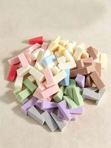 100/50pcs Disposable Triangular Sponge Puff Makeup Sponge Cushion Dry And Wet Dual-Use Nail Sponge Block Does Not Absorb Powder Beauty Egg Makeup Tools - Multicolor - View 8