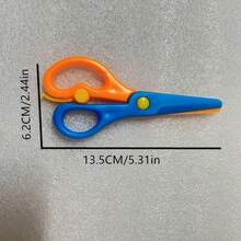 1pc Plastic Art Scissors Set, Ideal For Student DIY Paper Cutting, Portable Mini Scissors, Paper Cutting Scissors, No Hand Injury, Suitable For School Art Projects, Random Color - Multicolor Random - View 6