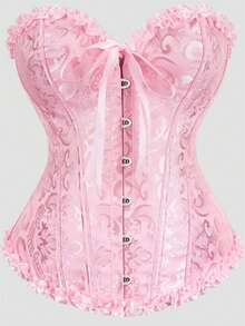 Women's Plus Size Court Style Corset Top, Waist-Cinching Body-Shaping Bustier, Sexy Jacquard Vintage Corset Top, Suitable For Wedding, Party, Halloween Costume, Role Play - Multicolor - View 37