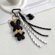 Cute Bow Rabbit Pendant, Rabbit Keychain Pendant, Gentle Style Rabbit Pendant, Creative Heart Pendant, Luxury Bag Charm, Suitable As Birthday Gift For Best Friend/Bag Charm, DIY Wallet Making, Women's Summer Bag Charm, Holiday Essential - Multicolor - View 12