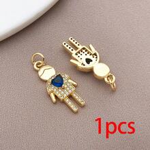 1pc Crystal Boy Girl Charms Multicolor Cubic Zirconia Family Couple Pendants For DIY Fashion Jewelry Handmade Parent Memory Necklace Bracelet - Multicolor - View 20