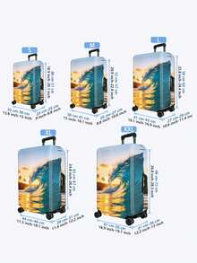 1PC / Flat Print Design / Luggage Cover (Only Luggage Cover, Not Including Luggage Case) / Suitable For 20 To 28 Inch Luggage / Made Of Thickened Fabric / Essential Accessory For Your Travel And Checked Luggage - Multicolor - View 7
