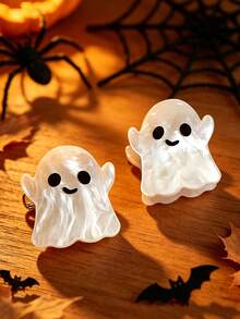 Halloween Acrylic Shark Catch Clip, Funny Pumpkin Ghost-Shaped Hair Clips, Ladies' Dark Wind Holiday Party Hair Tresses Catch Clip. - Multicolor - View 5