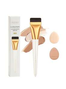 docolor 3-Piece Makeup Brush Set, Zero Product Absorption, Seamless Application, Ultra-Thin Brush And Powder Puff Combination, Create Perfect Base Makeup, Complete Set Suitable For Beginners - White - View 11
