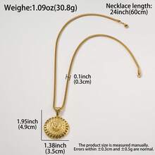 Hip-Hop Street Style Stainless Steel 18K Gold Plated Embossed Cross & Scripture Military Badge, Suitable For Men And Women Daily Wear, Couple & Brother Accessory - Gold - View 9