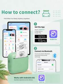 Mini Pocket Printer For Students, Portable Bluetooth Thermal Printer, Can Print Photos And Labels, Wireless High-Definition Instant Printing, Compact Learning Supplies, Birthday Christmas Gift - 彩色 - 查看 2