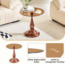 Coffee Table Brown Made Of Glass For Living Room And Lounge - 棕色 - 查看 7