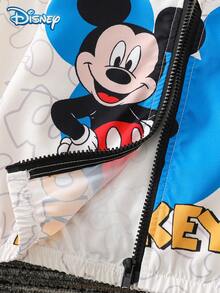 Disney Autumn Baby Boy Cute Mickey Mouse Print Zipper Hooded Jacket Cartoon Pattern Slight Stretch Suitable For Infants Newborns Daily Wear Gift - Apricot - View 7