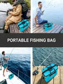 EVA Thickened Live‑Fish Bucket, Waterproof And Wear‑Resistant, With A Fish‑Throwing Opening, Hand‑Held Or Cross‑Body Wearable, Large‑Capacity, Portable For Holding Fish During Outdoor Fishing. - Random Color - View 8
