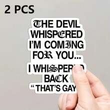 1/2/5 Pcs "Devil'S Whisper: I'M Coming For You" "My Whisper Reply: You Haven'T Arrived Yet" Funny Gay Meme Car Sticker, Self-Adhesive Decals Suitable For Cars, Laptops, Water Bottles, And Helmets - A - View 13