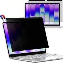 1pc Privacy Screen Protector Film, Magnetic Detachable Anti-Glare, Compatible With Macbook M5 M4 M3 M2 M1 Pro 16.2 14.2 Inch, Air 15.3/13.6 Inch M2 M3 M4 M5, Neo 13inch A3404 A18Pro, Folder+Cleaning Cloth+Positioning Sticker, Easy Installation/No Bubbles - View 2