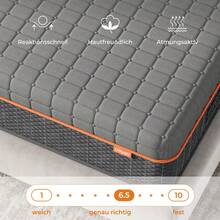 Uliyati 7-Zonen Kaltschaummatratze H3 Memory Foam mit Atmungsaktivem Bezug für Kühlen Schlaf und Druckentlastung, Öko-Tex Zertifiziert, 26 cm Höhe - Grau - Übersicht 5