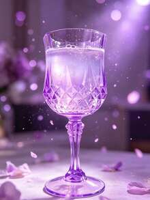Dreamy Purple Taro High-Stem Glass, Faceted Refraction With Dynamic Purple Light, Exquisite Stem Design Showcasing Delicate Craftsmanship. Suitable For Various Beverages, Perfect For Girl Gatherings And Romantic Dinner Parties, Adding A Light And Gentle Luxury Vibe To Your Life - View 3