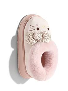 Women's Hello Kitty Winter Bow Thick Sole Slippers, Cute Thermal Lined Warm Lightweight Slip-On Closed Toe Slippers - Pink - View 3