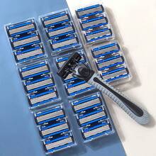 Premium 6-Blade Men's Razor With Non-Slip Ergonomic Handle, Durable Stainless Steel Blades, Smooth Close Shave, Multi-Combination Replacement Blades, Hypoallergenic, Precise Shaving, Essential Beard Trimming Tool, Men's Must-Have Razor, Easy To Clean - 6 Replacement Blades + 1 Tool Holder - View 11