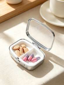 Canned Sardine Square Pill Box, Portable Medication Storage Compartment, Mini Metal Storage Box, Portable Jewelry And Pill Box, Travel Pill Box, Large Compartment, Weekly Medication Organizer, Suitable For Daily Medication And Vitamins, Essential For Doctors And Nurses, Emergency Needs, Travel, Hiking Emergency Rescue, Personalized Creative Gift With Cartoon Logo, Unique Gift, Birthday Gift, Holiday Souvenir, Back To School Gift, Graduation Gift - Multicolor - View 11