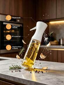 1pc Refillable Plastic Oil Spray Bottle With Custom Pattern, Multi-Function Oil Sprayer Dispenser For Cooking, Suitable For Olive Oil, Soy Sauce, Lemon Juice, Perfect For Air Fryer, BBQ, Salad, Baking Kitchen Gadget - Multicolor - View 10