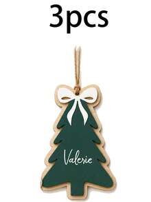 Custom Christmas Tree Wooden Plaque, Personalized Gift Decor, Farmhouse Holiday Ornament, Customized Name Tag For Xmas Tree, Customizable Present Decoration, Festive Home Hanging Sign, Christmas Gift For Family, Christmas Ornament, Living Room Decor - Style a - View 15