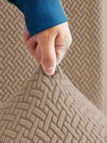 1pc Solid Color Fleece Stool Cover, High Elasticity Dust-Proof Stain-Resistant Removable Washable Footstool Cover For All Seasons, Suitable For Living Room, Bedroom, Kitchen, Patio, Garden And Multiple Occasions, Single Piece Not Set Stool Protector - Khaki - View 3