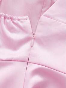 Women Elegant Silky Satin Dress Spaghetti Strap Fall Winter Apparel For Prom Birthday Party Dating Going Out - Pink - View 10