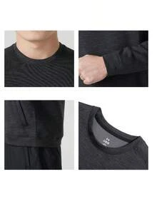 Under Armour Men's UA  CW Crew Comfortable Relaxed Casual Sports Long Sleeve Pullover Sweatshirt 1379667-001 - Black - View 5
