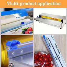 3pcs Reusable Plastic Wrap Cutter, Plastic Wrap Dispenser With Sliding Blade, Kitchen Organiser, Aluminum Foil And Plastic Wrap Storage Box, Suitable For Kitchen Countertop Or Wall Mount Kitchen Organizer - Multicolor - View 5