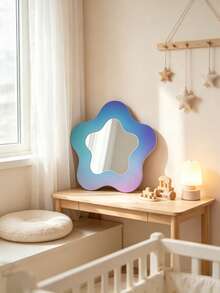 1pc Colorful Acrylic Mirror, Waterproof, Compact, Beautiful And Practical, Suitable For Bedroom, Room, Home, Children's Room, Nursery, Baby Baptism Decoration, Baby Gift - Multicolor - View 1