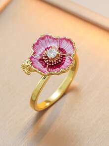 Fashion Four-Leaf Clover Colored Open Ring - A Unique Adjustable Ring For The Index Finger, Suitable For Those With A Preference For Exclusivity. - Ring - View 8