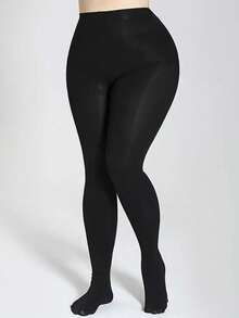 1/2 Pairs High Waist Opaque Black Tights, Super Elastic Tummy Control & Butt Lift Pantyhose, Breathable Slim Fit For All Body Types - Black - View 16