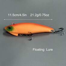 1pc Fishing Lure 11.5cm 21.2g Orange Floating VIB Bait - Orange - View 3