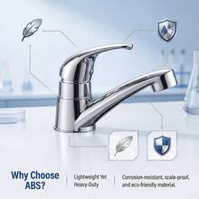 ABS Material Single Cold Water Bathroom Basin Faucet, Plated Shiny Finish Single Handle Deck Mount Cold Water Faucet - Plating - View 4