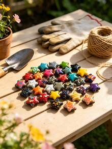 20/10/1pc Random Polished Star-Shaped Palm Stone, Natural Pocket Stone, Charming Star-Shaped Crystal, Multicolor Mini Star-Shaped Crystal, Perfect Gift, DIY Jewelry Decoration, Valentine's Day Gift, Graduation Gift - Multicolor - View 2