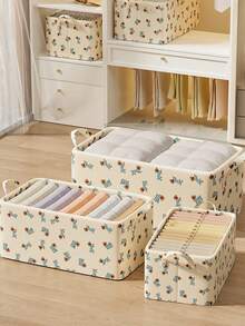 Clothes Storage Box, Household Wardrobe Drawer-Style Pants & Clothing Organizer Bin, Foldable Storage Basket - Multicolor - View 7