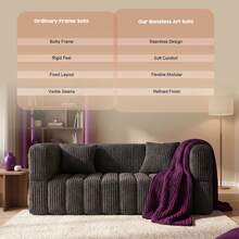 RUMMY Memory Foam Sofa Body Adapting Contour&Removable Cover, Apartment-Sized Deep Seat Design With Removable Sofa Cover (2 Seats, Grey) - Grey - View 5