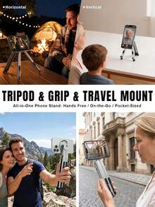 4-In-1 Foldable Laptop Stand & Magnetic Phone Holder, Silver Aviation Aluminum Portable Desktop Stand With N52 MagSafe For Tripod Handle, Compatible With MacBook Pro, Travel & Video Bloggers - Multifunctional Stand - View 11