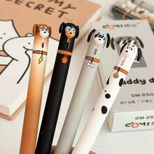 8pcs/4pcs/1PC Cute Cartoon Dog/Cat Retractable Gel Pen Set, Back To School Kawaii Puppy Design 0.5mm Black Ink Writing Pens For Student Office Stationery Supplies - Dongmi Set Pen - View 5