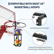 BouPower Volleyball Spike Trainer, Height Adjustable Automatic Volleyball Training Equipment, Fits 18" Basketball Rim, Serving & Spiking Practice - Black - View 3